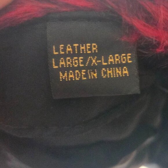 Wilsons Leather Black and Red Fur Trim Hat - Picture 5 of 5